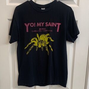 Karen O Yo! My Saint Black Graphic Tee with Yellow Spider
